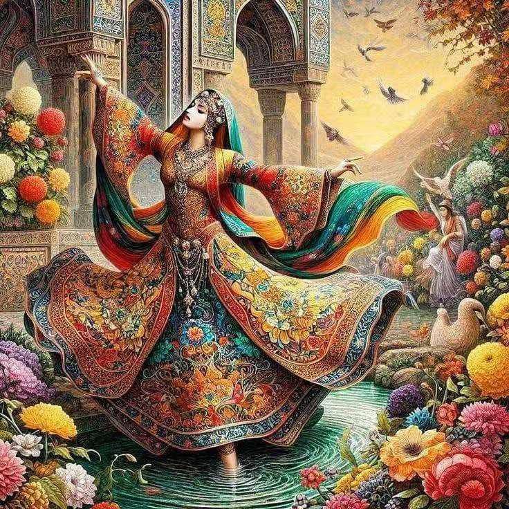 نقاشی الماسی طرح دختر ایرانی - سایز ۴۰ در ۵۰ |